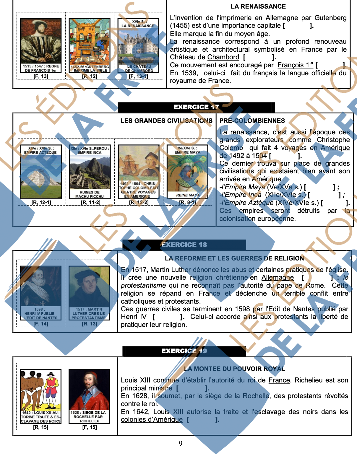 Exercices, cartes, guide pédagogique de la frise murale élémentaire d'Histoires Parallèles Cycle 3 – Image 3