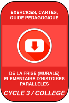 Exercices, cartes, guide pédagogique de la frise murale élémentaire d'Histoires Parallèles Cycle 3