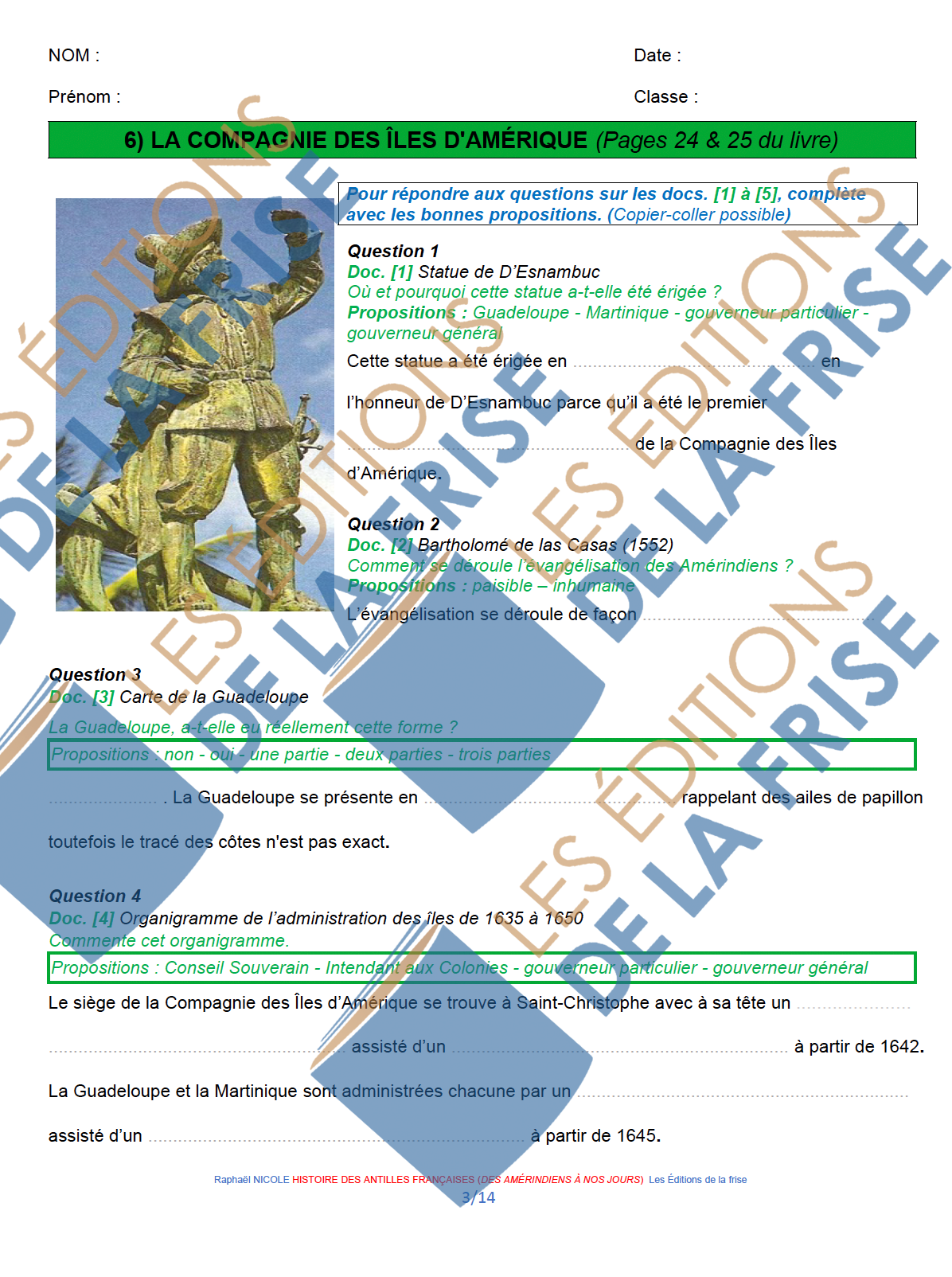 Exercices du livre d'histoire tous les chapitres numérique et imprimable – Image 2