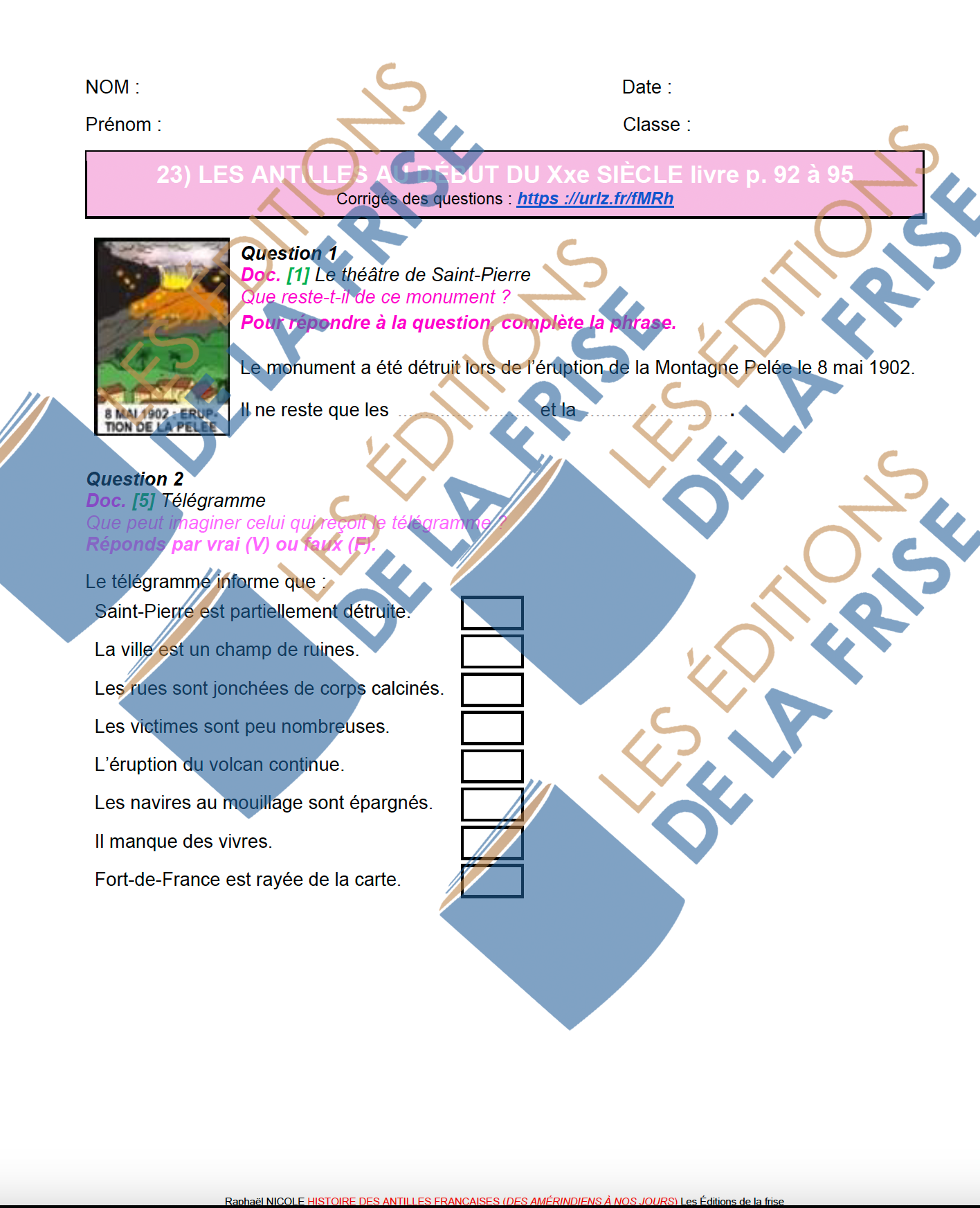 Exercices du livre d'histoire tous les chapitres numérique et imprimable – Image 3